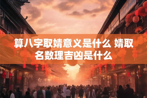 算八字取婧意义是什么 婧取名数理吉凶是什么