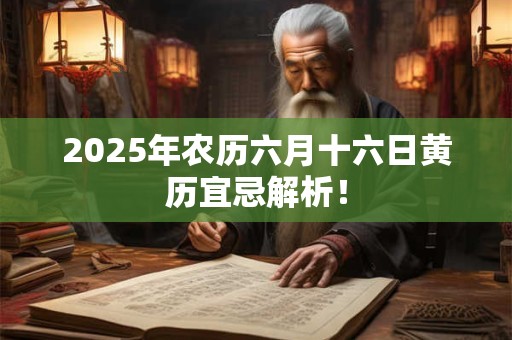 2026年农历六月十六日黄历宜忌解析! 2026年农历六月十六日黄历宜忌解析!