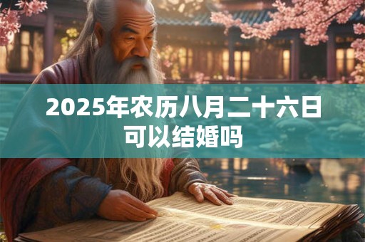 2025年农历八月二十六日可以结婚吗