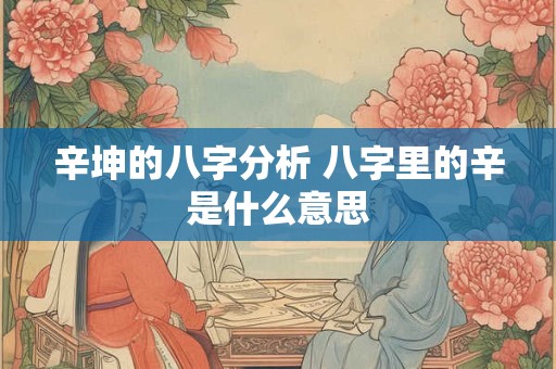 辛坤的八字分析 八字里的辛是什么意思