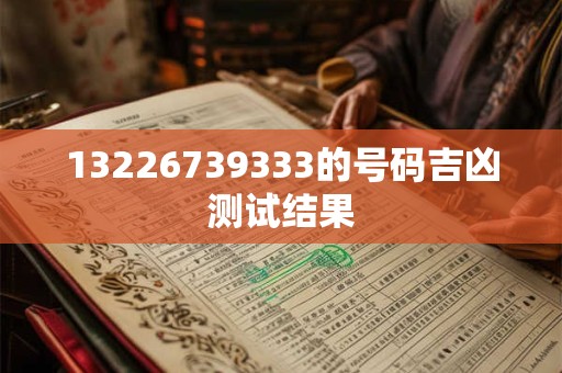13226739333的号码吉凶测试结果