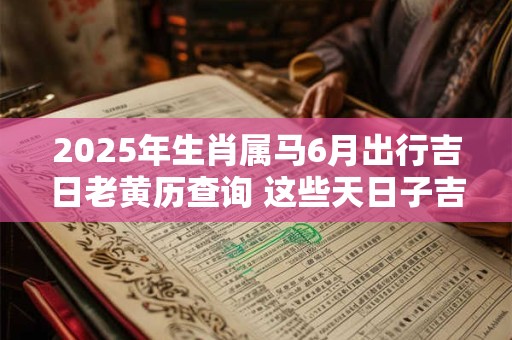 2025年生肖属马6月出行吉日老黄历查询 这些天日子吉利