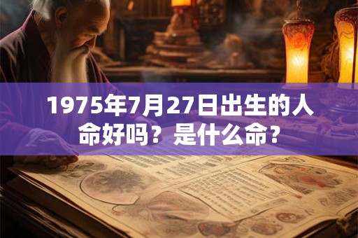 1975年7月27日出生的人命好吗？是什么命？