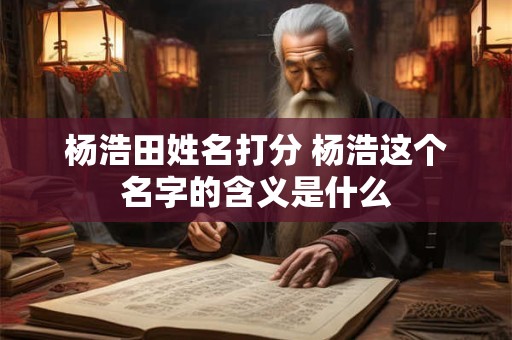 杨浩田姓名打分 杨浩这个名字的含义是什么