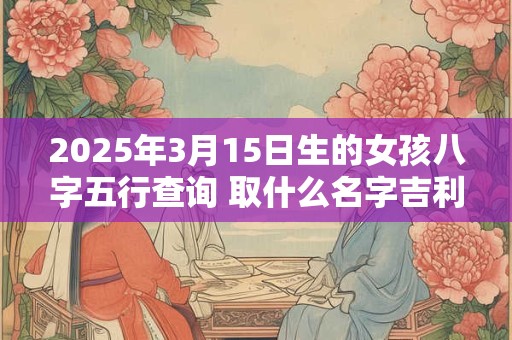 2025年3月15日生的女孩八字五行查询 取什么名字吉利