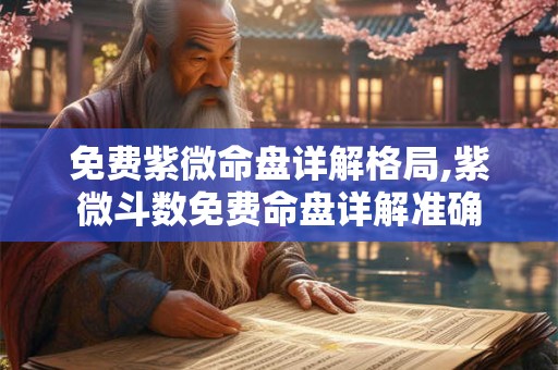 免费紫微命盘详解格局,紫微斗数免费命盘详解准确
