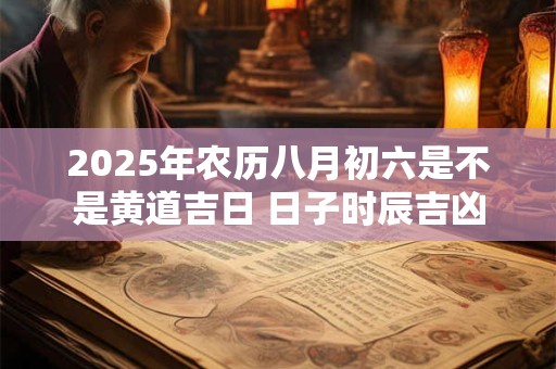 2025年农历八月初六是不是黄道吉日 日子时辰吉凶