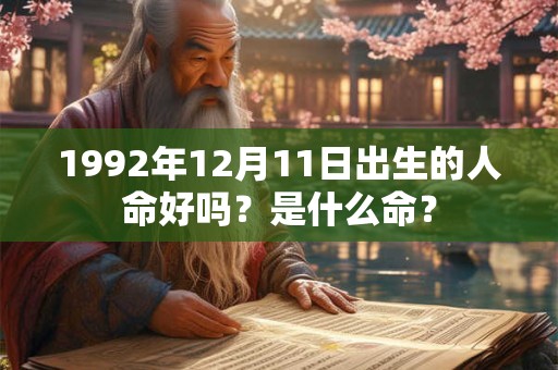 1992年12月11日出生的人命好吗？是什么命？