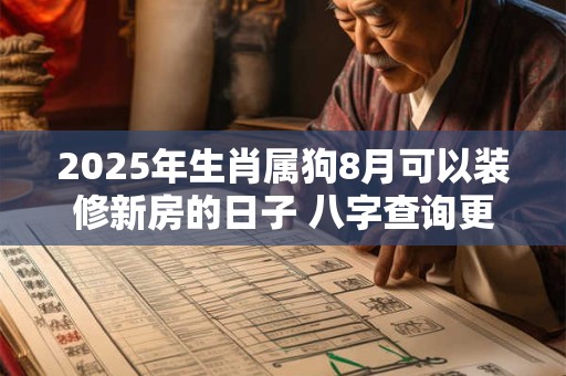 2025年生肖属狗8月可以装修新房的日子 八字查询更精准 2025年生肖属狗8月可以装修新房的日子 八字查询更精准