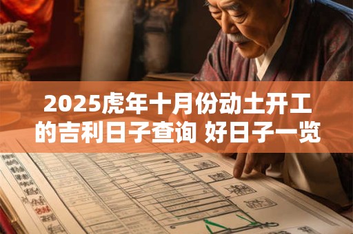 2025虎年十月份动土开工的吉利日子查询 好日子一览表