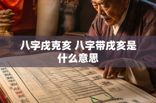 八字戌克亥 八字带戌亥是什么意思