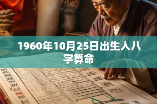 1960年10月25日出生人八字算命 1960年10月25日出生人八字算命