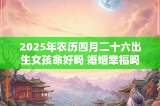 2025年农历四月二十六出生女孩命好吗 婚姻幸福吗