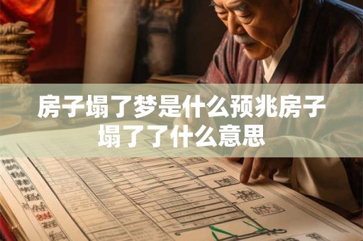 房子塌了梦是什么预兆房子塌了了什么意思
