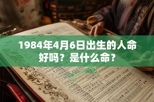 1984年4月6日出生的人命好吗？是什么命？