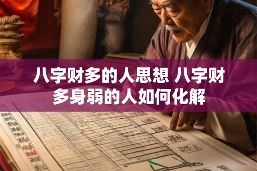 八字财多的人思想 八字财多身弱的人如何化解