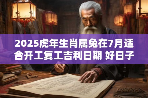2025虎年生肖属兔在7月适合开工复工吉利日期 好日子查询