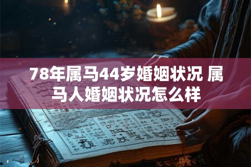 78年属马44岁婚姻状况 属马人婚姻状况怎么样