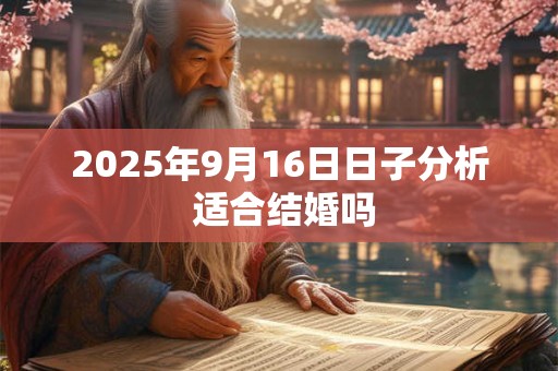 2025年9月16日日子分析 适合结婚吗