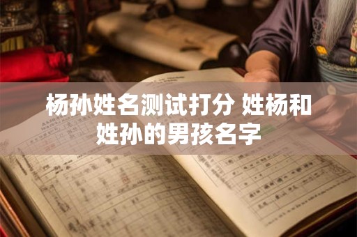 杨孙姓名测试打分 姓杨和姓孙的男孩名字