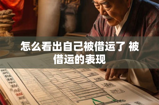 怎么看出自己被借运了 被借运的表现