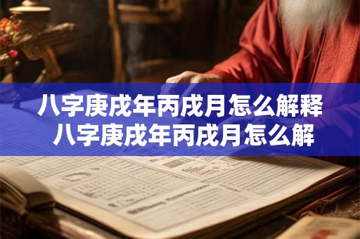 八字庚戌年丙戌月怎么解释 八字庚戌年丙戌月怎么解释的