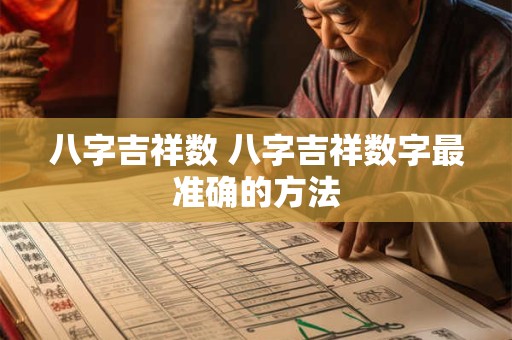 八字吉祥数 八字吉祥数字最准确的方法