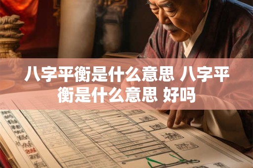 八字平衡是什么意思 八字平衡是什么意思 好吗