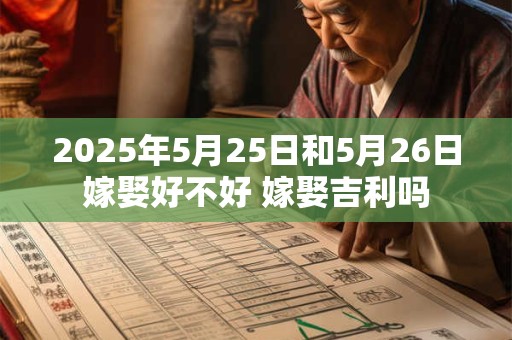 2025年5月25日和5月26日嫁娶好不好 嫁娶吉利吗