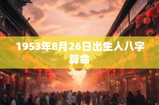 1953年8月26日出生人八字算命