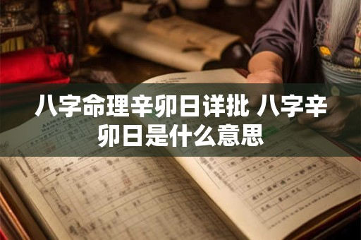 八字命理辛卯日详批 八字辛卯日是什么意思