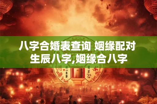 八字合婚表查询 姻缘配对 生辰八字,姻缘合八字