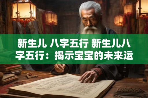 新生儿 八字五行 新生儿八字五行：揭示宝宝的未来运势！