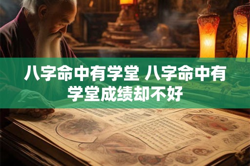 八字命中有学堂 八字命中有学堂成绩却不好