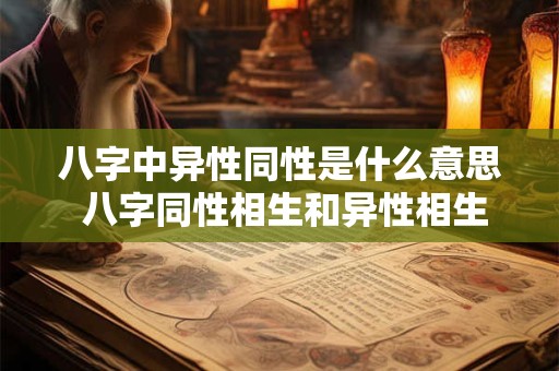 八字中异性同性是什么意思 八字同性相生和异性相生区别