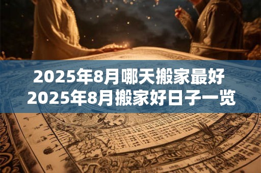 2025年8月哪天搬家最好 2025年8月搬家好日子一览