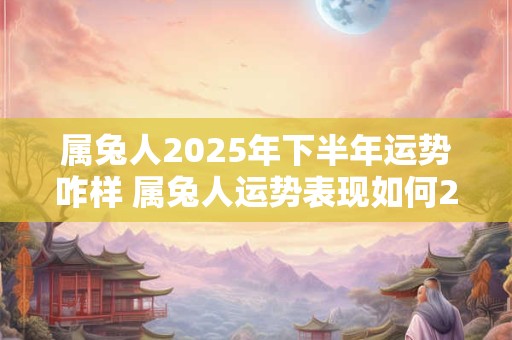 属兔人2025年下半年运势咋样 属兔人运势表现如何2025