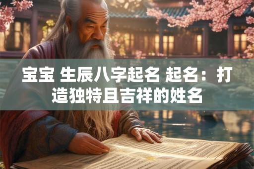 宝宝 生辰八字起名 起名:打造独特且吉祥的姓名 宝宝 生辰八字起名 起名:打造独特且吉祥的姓名