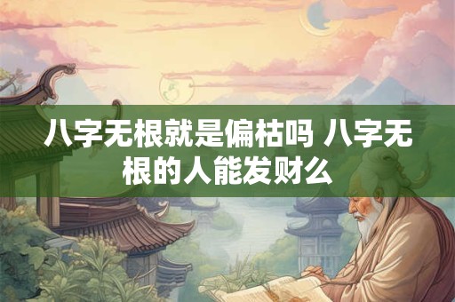 八字无根就是偏枯吗 八字无根的人能发财么