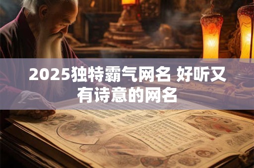 2025独特霸气网名 好听又有诗意的网名