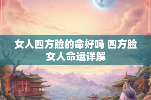 女人四方脸的命好吗 四方脸女人命运详解