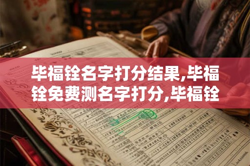 毕福铨名字打分结果,毕福铨免费测名字打分,毕福铨周易免费测名字打分