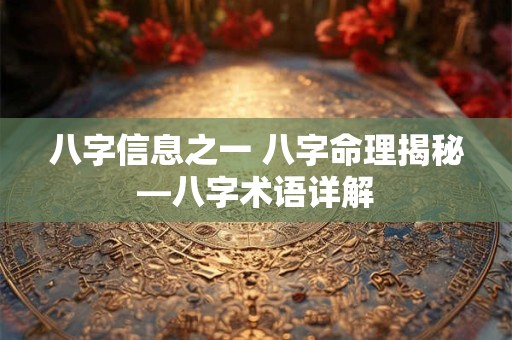 八字信息之一 八字命理揭秘—八字术语详解