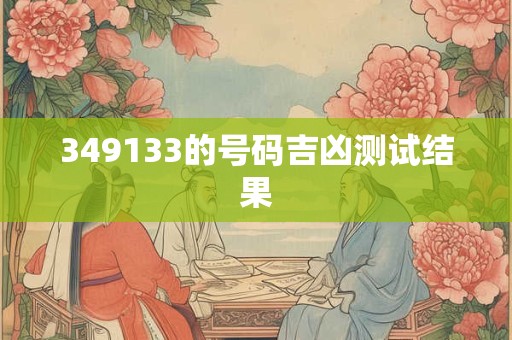 349133的号码吉凶测试结果