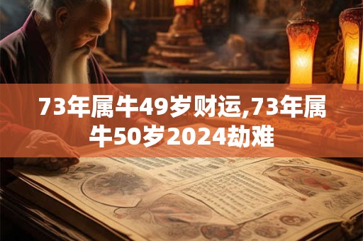 73年属牛49岁财运,73年属牛50岁2024劫难