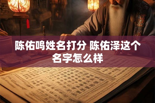 陈佑鸣姓名打分 陈佑泽这个名字怎么样