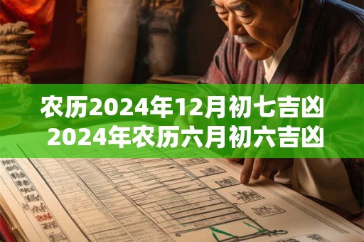 农历2024年12月初七吉凶 2024年农历六月初六吉凶
