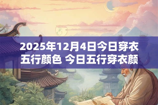 2025年12月4日今日穿衣五行颜色 今日五行穿衣颜色搭配！