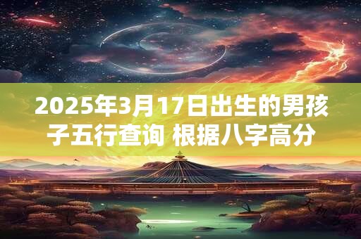 2025年3月17日出生的男孩子五行查询 根据八字高分起名