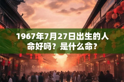 1967年7月27日出生的人命好吗？是什么命？